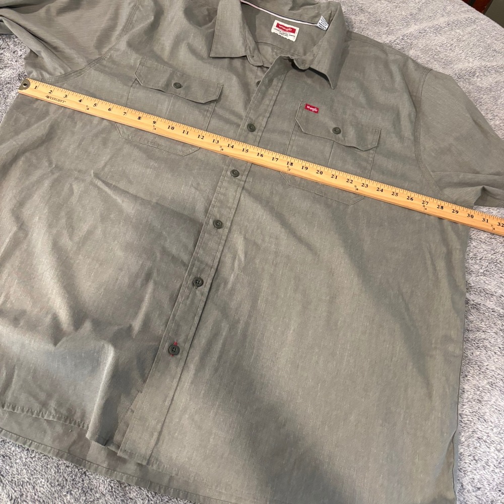 Vtg Wrangler Mens Button Up Work Shirt 3XL Stretch Gorpcore Utility Rugged 21321 - Picture 11 of 12
